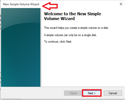 chọn New Simple Volume