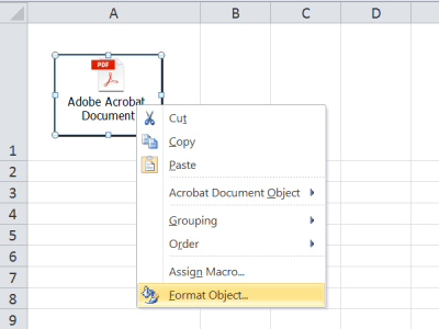 Hướng dẫn chèn một file PDF vào bảng tính Excel