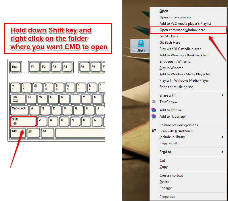 Sử dụng Command Prompt để mở vị trí thư mục cụ thể trên máy tính Windows