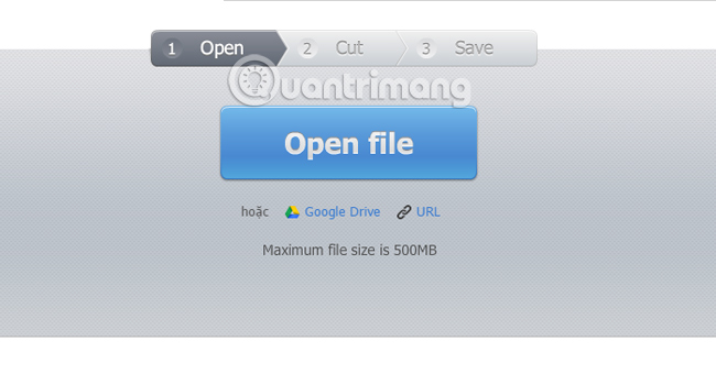 Giao diện công cụ cắt video online Video Cutter