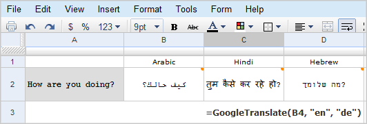 Cách dịch ngôn ngữ trên bảng tính Google Sheets
