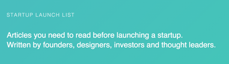 Startup Launch List Startup Launch List