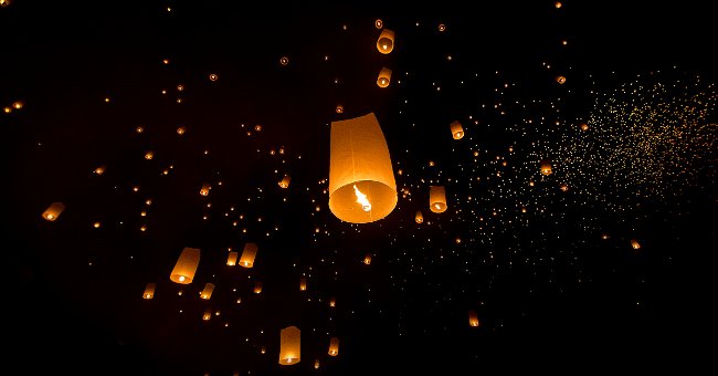 Thả đèn trời đêm Trung thu Thả đèn trời đêm Trung thu