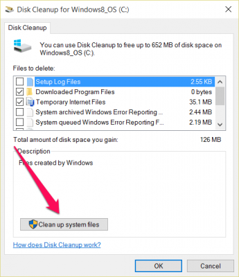 Đánh tích chọn Windows Update Cleanup.