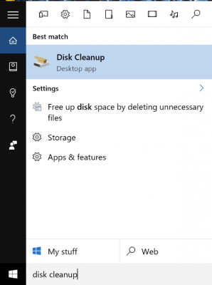 mở công cụ Disk Cleanup