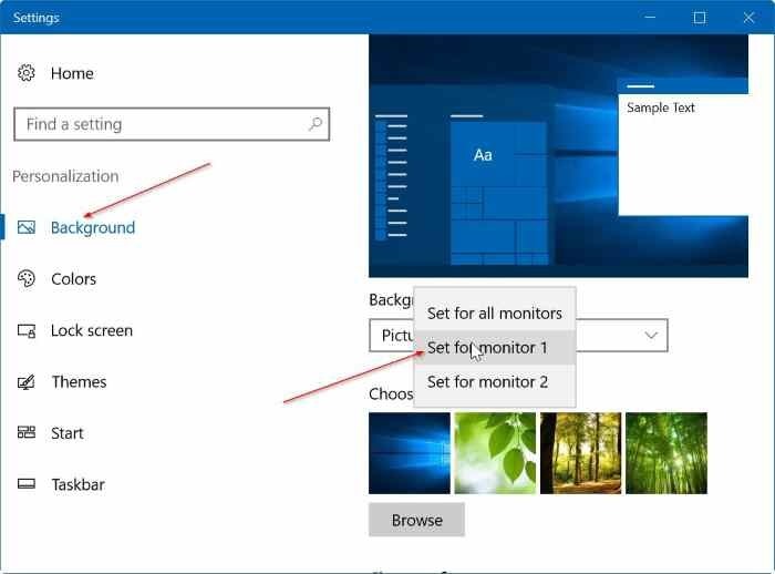 3 cách thiết lập các ảnh nền khác nhau trên mỗi màn hình Windows 10