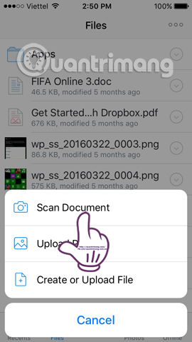 Cách biến Dropbox trên iPhone thành máy scan tài liệu