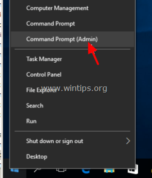 chọn Command Prompt (Admin)
