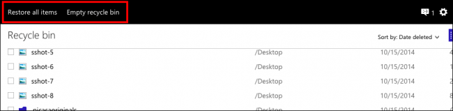 Nếu  muốn khôi phục các file, bạn click chọn Restore all items