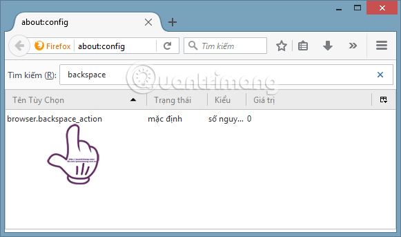 vô hiệu hóa phím BackSpace