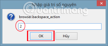 vô hiệu hóa phím BackSpace