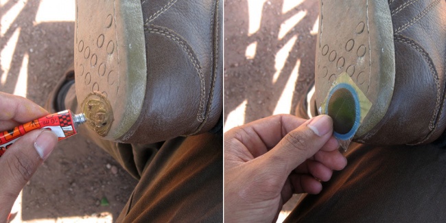 Vết thủng ở đế giày