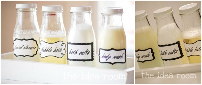 Đổ tất cả các sản phẩm mà bạn cần vào trong những cái chai phù hợp và gắn nhãn cho chúng