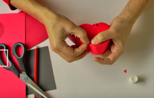 Paste the box into the heart shape