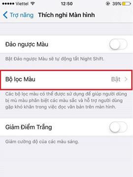 Bộ lọc màu lỗi màn hình ám vàng trên iOS 10