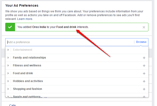 Quảng cáo Quảng cáo đã được thêm vào danh sách