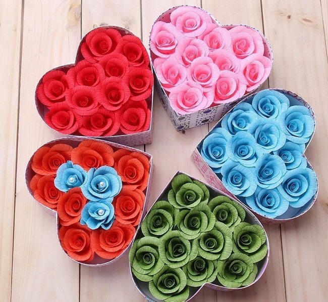 Hộp hoa hồng giấy