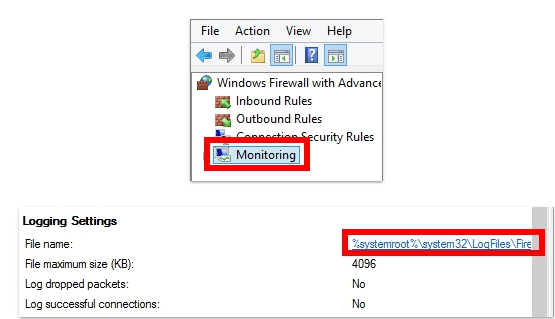 Sử dụng Windows Firewall Log để theo dõi các hoạt động trên mạng Internet