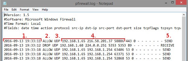 Sử dụng Windows Firewall Log để theo dõi các hoạt động trên mạng Internet