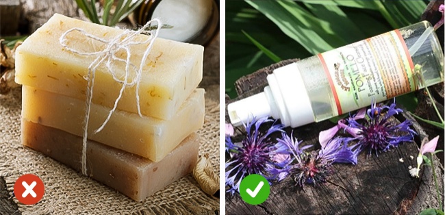 Rửa mặt bằng xà phòng
