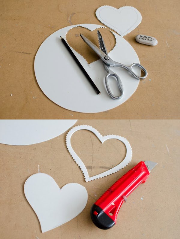 Cut the heart shape