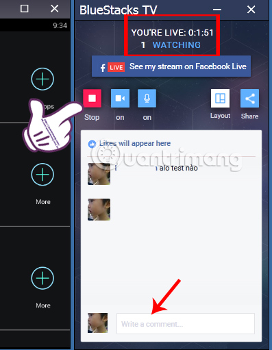 Cách stream game BlueStacks bằng Facebook Live
