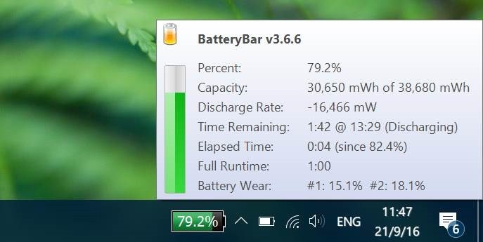 Hướng dẫn hiển thị phần trăm pin trên thanh Taskbar Windows 10