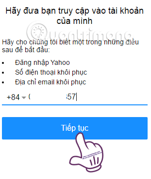 khôi phục tài khoản Yahoo
