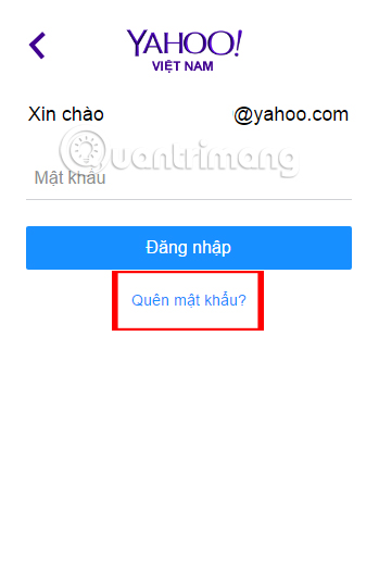 khôi phục tài khoản Yahoo