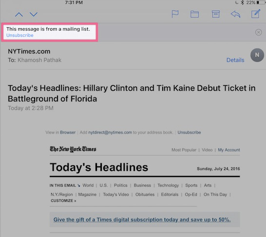 Có điều gì mới trên ứng dụng Mail iOS 10?