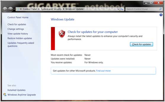 Windows Update sẽ kiểm tra các bản update