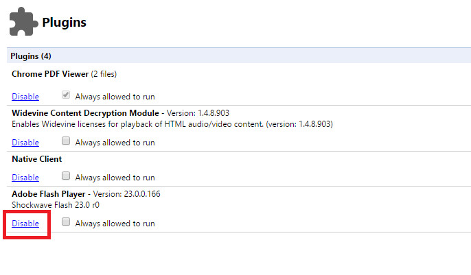 Nhập chrome://plugins   Nhập chrome://plugins