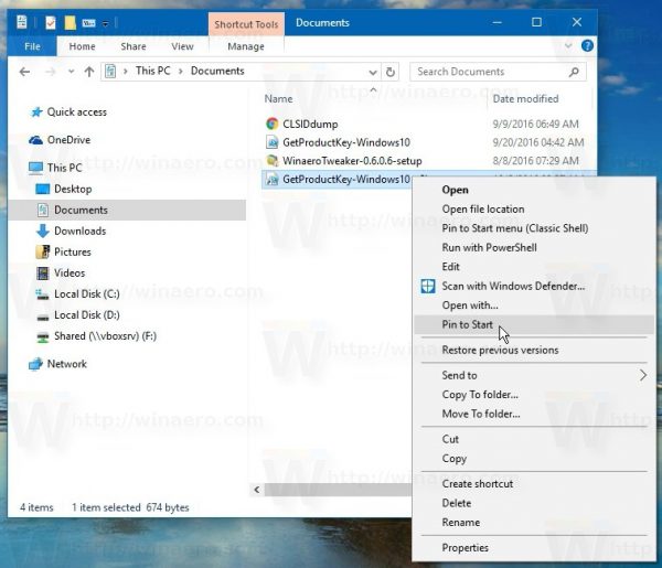 Cách ghim 1 file bất kỳ vào Start Menu trên Windows 10