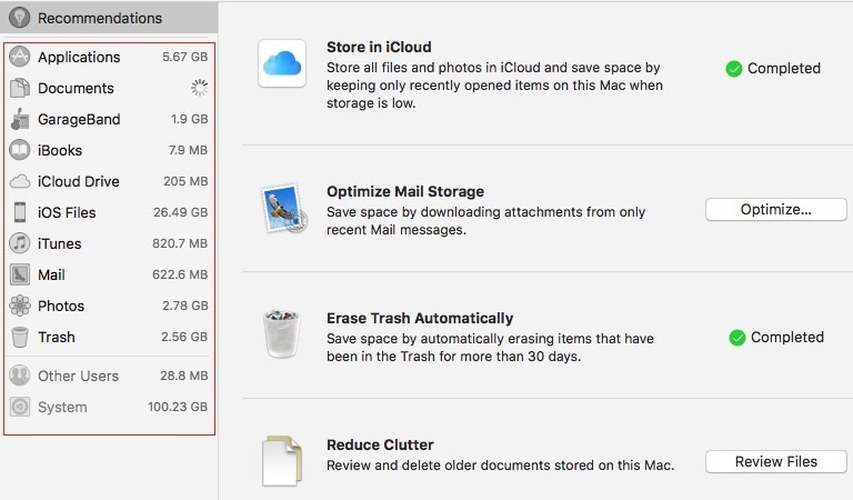 macOS Sierra với Optimize Storage