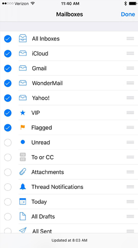 Cách tăng tốc độ tìm kiếm email trên iOS 10