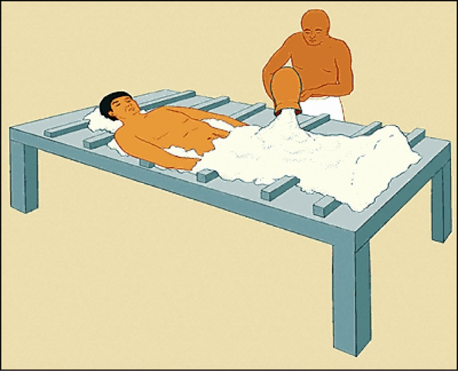 Muối natron được những người thợ nhồi vào ổ bụng cũng như bao phủ xung quanh thi thể để hút ẩm và giúp thi thể giữ nguyên hình dạng.