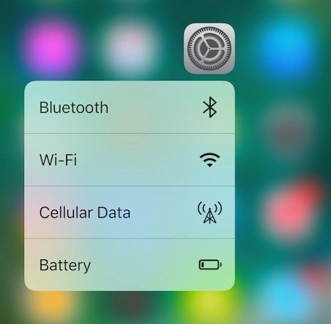 Settings  3D Touch trên iOS 10