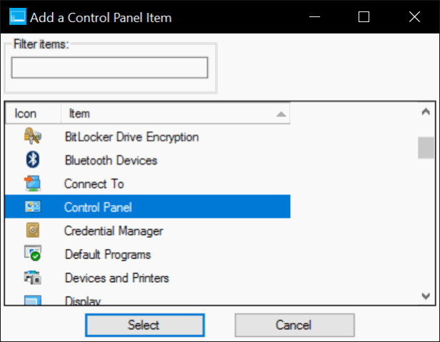 Cách thêm Control Panel vào Power User Menu (Windows + X) trên Windows 10