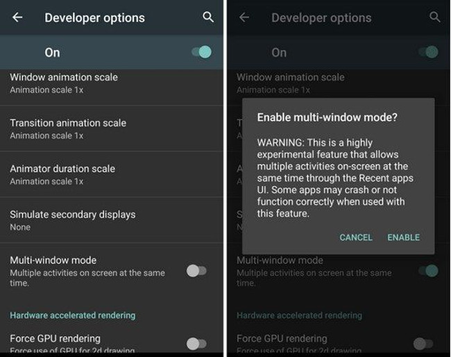 Kích hoạt tính năng Multi Window trên Android 6.0