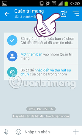 Live stream nhóm trên Zalo