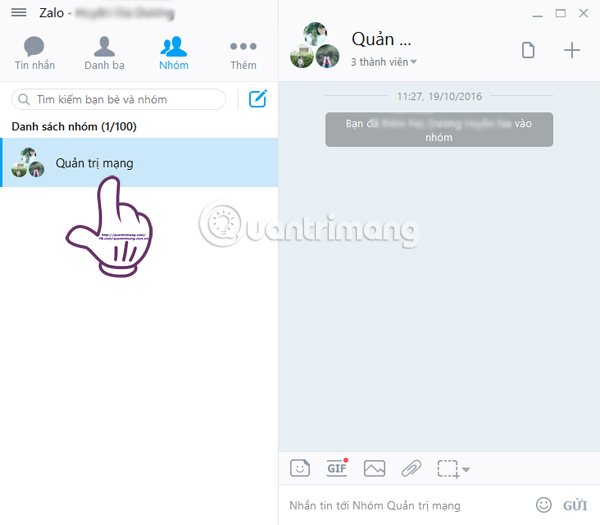 Tạo nhóm chat Zalo
