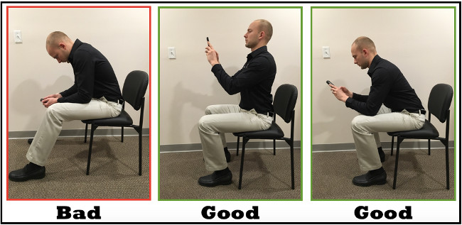 Tư thế ngồi đúng khi dùng điện thoại  Tư thế ngồi đúng khi dùng điện thoại