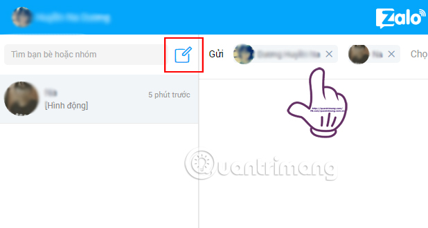 Zalo trên nền web