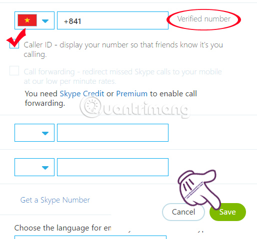 Lưu toàn bộ thiết lập Thay đổi thông tin Skype