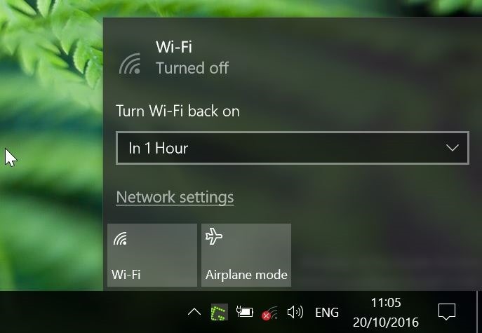 Hẹn giờ tự động bật Wifi sau1 giờ, 4 giờ hoặc 1 ngày trên Windows 10