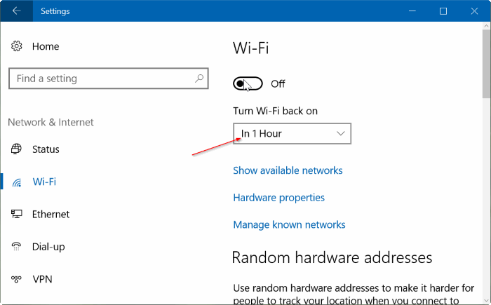 Hẹn giờ tự động bật Wifi sau1 giờ, 4 giờ hoặc 1 ngày trên Windows 10