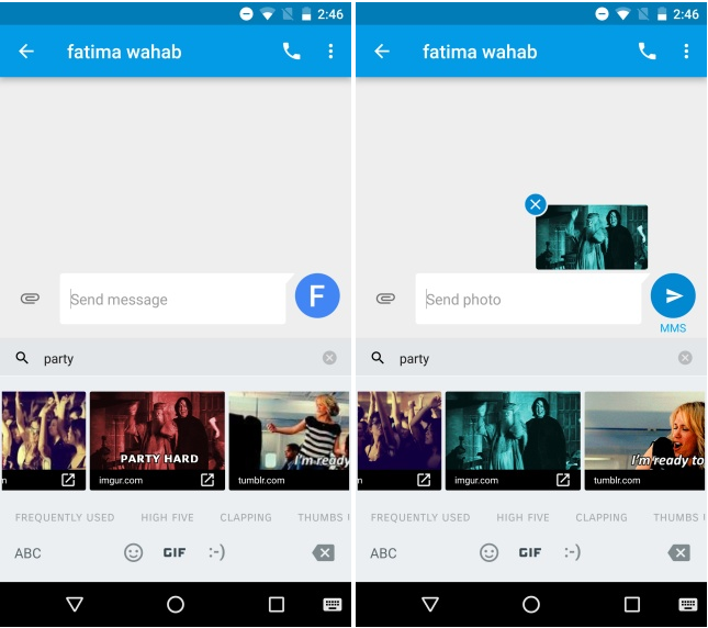 Các tìm và gửi ảnh GIFs từ bàn phím trên Android 7