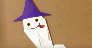 Cách gấp con ma Halloween bằng giấy origami đơn giản