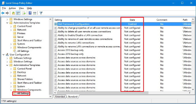 Cách reset thiết lập Local Group Policy trên Windows 10