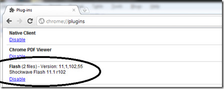 Trên cửa sổ tiếp theo tìm Flash rồi click chọn Disable